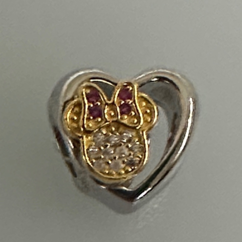 Pandora Disney Gold and Silver Heart charm